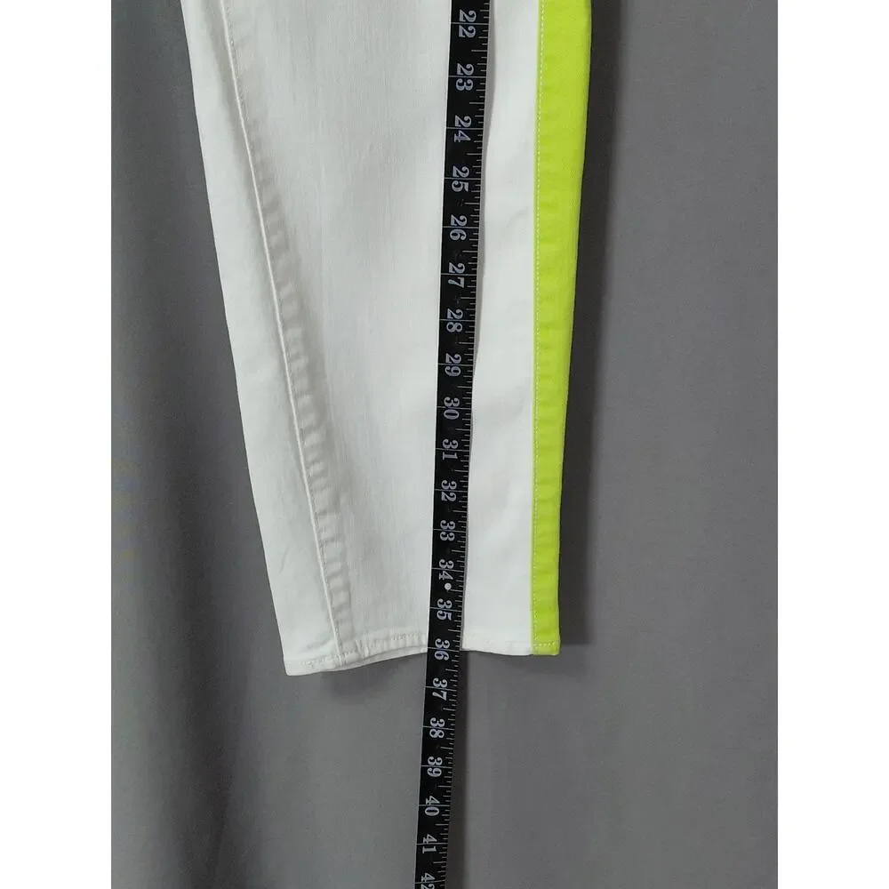 Rock & Republic Carnivale White Colorblock Straight Jeans Women Size 16